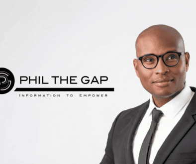 Phil Williams, founder of Phil The Gap, featured in a professional portrait alongside the Phil The Gap logo for a financial education case study