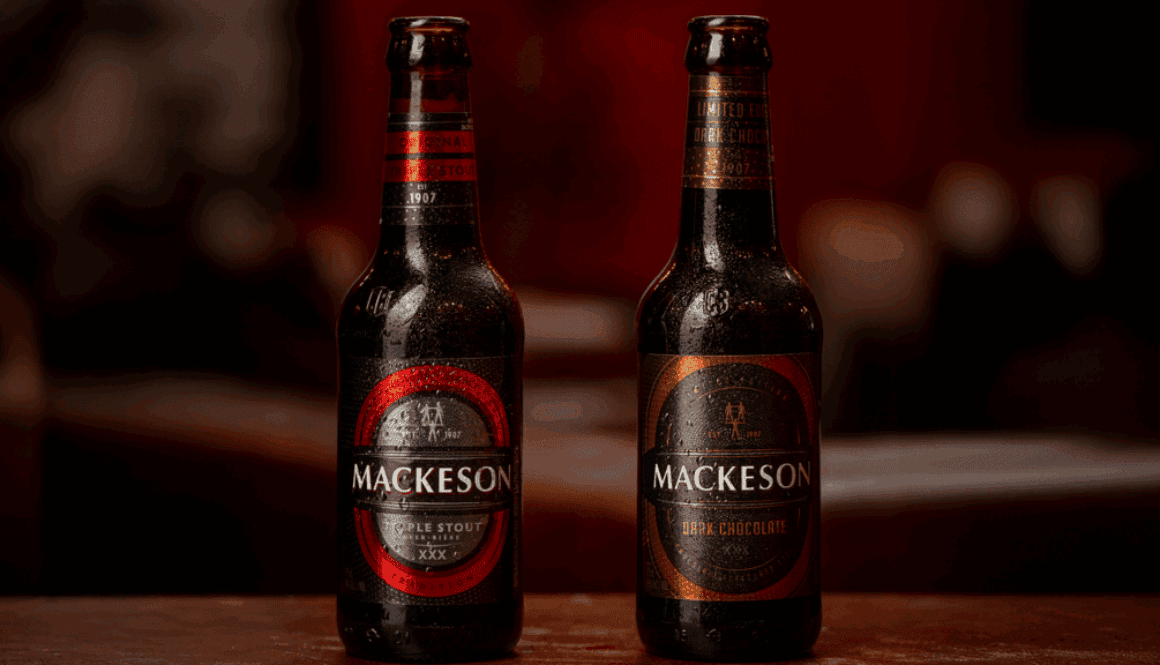 Mackeson Original and Mackeson Chocolate side by side, symbolizing two expressions of boldness. Photographed by Small Potato, a Digital Marketing Agency in Trinidad.